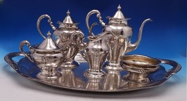 Lebolt Sterling Silver Tea Set 6pc Hand Hammered Applied &quot;SSD&quot; Monogram (#8010) - £9,786.30 GBP