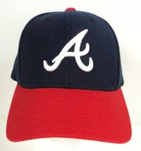 VTG Puma Atlanta Braves Red &amp; Blue Snapback Trucker Hat - Wool/Acrylic - £15.21 GBP