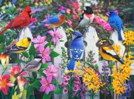 Spring Birds in Flowers Garden nature beauty ceramic tile mural backsplash - £46.96 GBP+