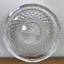Vtg Waterford Heavy Clear Crystal Cut Glass Dish Plate Quilted Star Pattern 8&quot; - £47.17 GBP