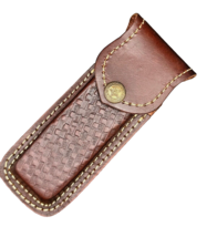 5" Vintage Dark Brown Sheath for Buck 110 Pocket Folding Knife Pouch Cover - $12.76