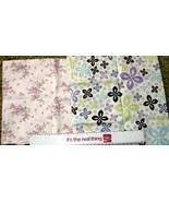 2 fabric Pieces Pink Green Purple black Cotton Quilting Fabric 45&quot; wide - $5.99