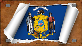 Wisconsin Flag Scroll Novelty Mini Metal License Plate Tag - $14.95