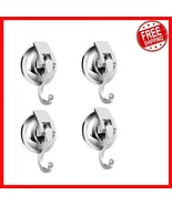 4-Pack Heavy-Duty Suction Hooks with Chrome Finish for Elegant Organization - $517.70 MXN