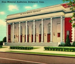 Bridgeport Connecticut CT Klein Memorial  Auditorium UNP Linen Postcard Q14 - £2.92 GBP