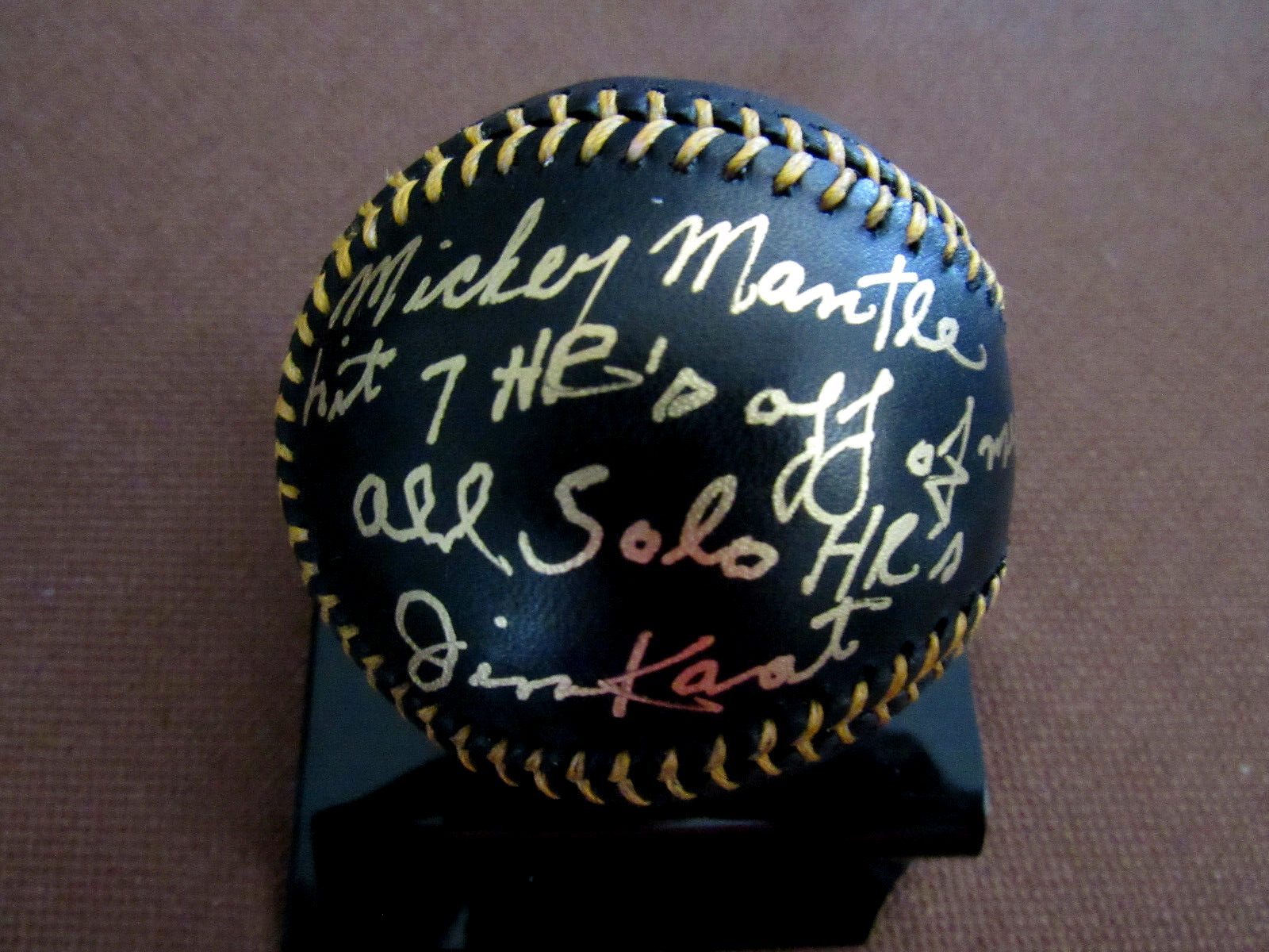 Primary image for JIM KAAT MICKEY MANTLE HIT 7 HR'S OFF ME HOF SIGNED AUTO LE OML BASEBALL PSA/DNA
