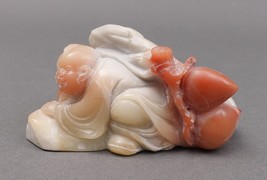 Antique Chinese White Russet Jade Fine Carving Of Buddha Figurine 280 Grams - £2,253.29 GBP