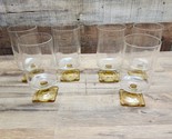 MCM Federal Glass Nordic Topaz Square Footed 12oz Beverage Glasses - Set... - $44.52