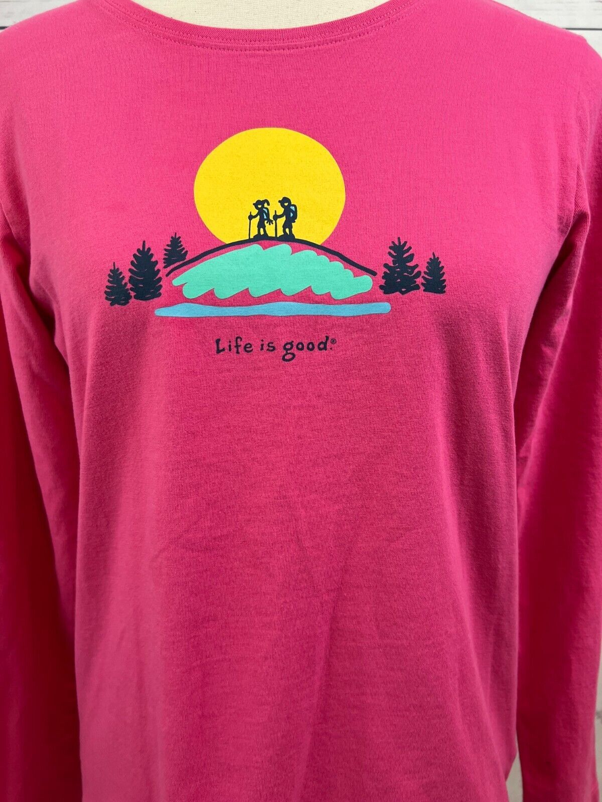 Life is Good Tee Shirt Graphic T-Shirt Crusher Long sleeve Hiking Medium... - $29.06