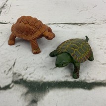 Small Plastic Turtle Lot Of 2 Orange Green Terrarium Ferry Garden Dioram... - $9.89