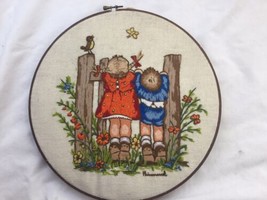 Hummel Crewel Embroidery 1970s Birdwatching Hoop round 12” Finished comp... - £19.48 GBP