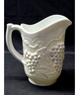 RARE IMPERIAL 7.75&quot; Iced Tea Lemonade Pitcher VINTAGE GRAPE MILK GLASS D... - $45.08 CAD