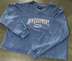 Bum Equipment Blue V-neck Sweatshirt Cropped Sweatshirt Large Vintage Fa... - $384.04 MXN