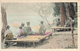Japanese Picnic At Hakone Lake~1909 Japan Photo Postcard - £8.00 GBP