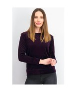 Karen Scott Womens Petite PXL Marquis Purple Velour Crewneck Sweatshirt ... - £15.40 GBP