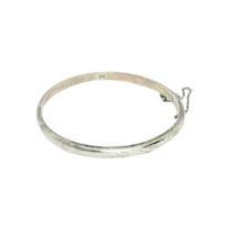 SS Etched Bangle with Chain Clasp - £39.23 GBP