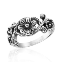 Bali Beauty Nature Vintage Daisy Flower Boho Sterling Silver Ring-9 - £11.18 GBP
