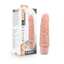 Dr. Skin Silicone Dr. Robert 7&#39;&#39; Vibrating Dildo Beige - £46.22 GBP