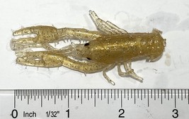 Freshwater Artificial Crayfish Bait 3&quot; Light Gold/Glitter Flakes Pack of 6 - $5.49