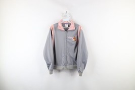 Vintage Disney Womens XL Distressed Spell Out Winnie the Pooh Track Jacket Gray - £30.15 GBP