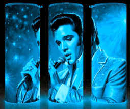 Glow in the Dark Elvis Presley King of Rock Cup Mug Tumbler 25oz - £18.16 GBP