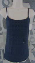 New Ann Taylor LOFT Cami Navy Blue Lace Front Women L Stretch Adjust. St... - £14.16 GBP