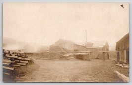 RPPC Saw Mill Lumber Yard Exterior View Occupational Real Photo Postcard... - $14.95