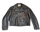Excelled Black Leather Jacket Size 46 Quilted Liner Motorcycle Style 60s... - £139.34 GBP