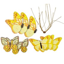 9 Piece Summer Hanging Decor Ornaments 4.5 in Yellow Butterflies NEW - $11.88