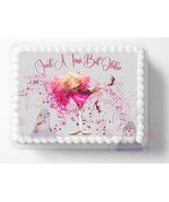 Martini Birthday Girl Themed Edible Image Birthday Cake Topper, Frosting... - $320.47 MXN