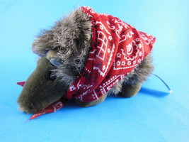 8&quot; Armadillo Plush by Aurora with red bandana Very cute - $7.91