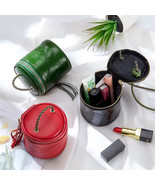 Genuine Leather Lipstick Purses Makeup Bucket Cases Crossbody Bags Organ... - £15.17 GBP