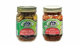 Amish Wedding Sweet Hot Dill and Zesty Bread &amp; Butter Pickle Chips 15 oz... - £24.87 GBP