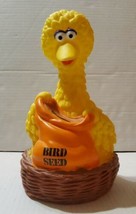 Sesame Street Coin Bank Big Bird 10&quot; Money Storage Vintage 70s Illco w/ Stopper  - $23.14