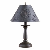 Wood table Lamp in Americana Black with Textured Black Tin Shade - £165.86 GBP