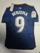 Karim Benzema Real Madrid La Liga Match Slim Blue Away Soccer Jersey 2021-2022 - £80.42 GBP
