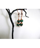 Malachite and Copper Bead Earrings RKMixables Copper Collection RKM337 - £11.99 GBP
