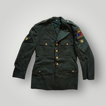 US Army Green Dress Jacket Coat w/ Patches 40 S - £55.31 GBP