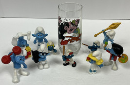 Smurfs Peyo Smurf Figurines &amp; Collectors Glass - Lot of 11 - £15.40 GBP
