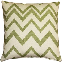 Lorenzo Zigzag Green 20x20 Throw Pillow, with Polyfill Insert - £47.17 GBP