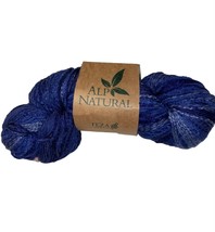 Feza Alp Natural Cotton Linen Silk Viscose Hand Tied DK Yarn 720 Blue - $13.99