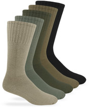 Jefferies Socks Mens Womens Military Uniform Rib Combat Mid Calf Boot Socks 6PK - £18.16 GBP