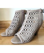 JUSTFAB Size 8 US Caged Cutie Heeled Sandal Open Toe Beige - $284.39 MXN