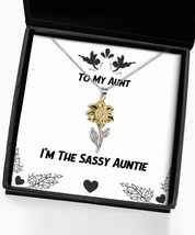 Aunt Gifts for, I&#39;m The Sassy Auntie, Reusable Aunt Sunflower Pendant Necklace,  - £38.55 GBP