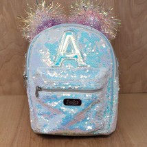 Justice Girls Mini Backpack Purse Flip Sequin Pom Pom Initial Tote A - $23.87
