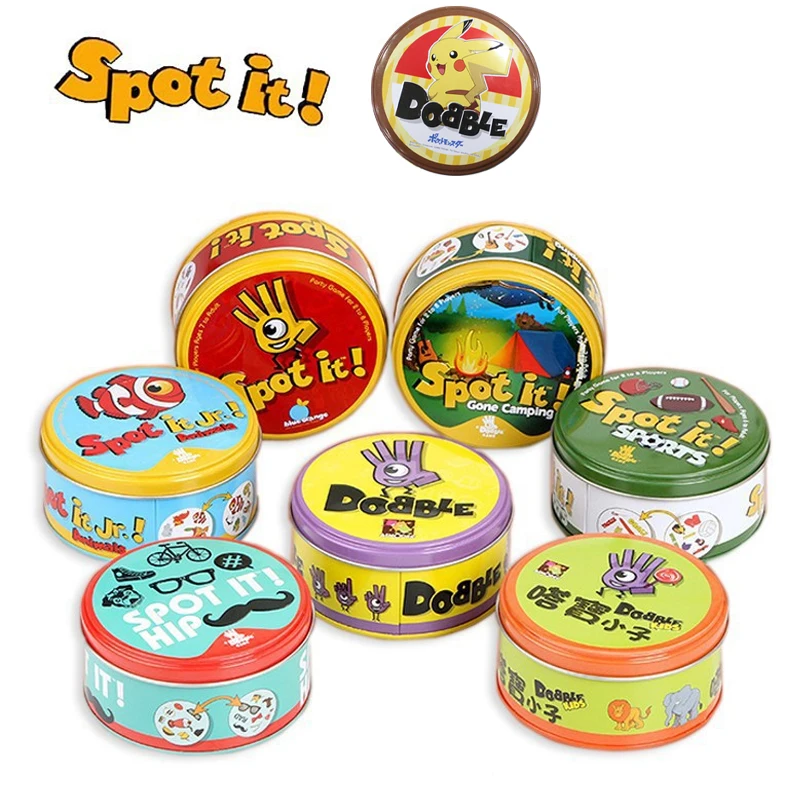 Spot It Game Card Toy Collection Pokemon Metal Box Animals Holidays Camping Kids - £9.02 GBP