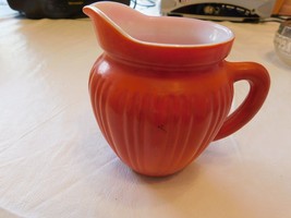 Vintage Hazel Atlas Modertone Platonite Milk Glass Creamer Dark Orange pre-owned - £14.39 GBP