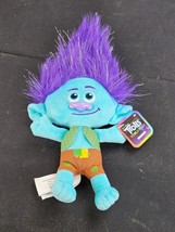 Dreamworks Trolls World Tour Branch Plush 8” Stuffed Doll Purple Hair NWT - £6.16 GBP