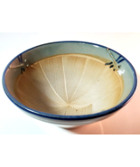 Dragonfly Bowl Handmade Blue Asian Art Pottery Textured 6&quot; Unique Beautiful - £17.89 GBP