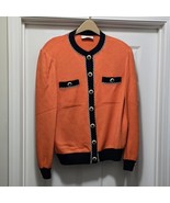 VTG St John Collection By Marie Gray Button Orange Cardigan Sweater Wome... - $80.03